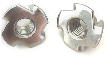 Einschlagmuttern M6 x 9 mm Edelstahl A2 - DIN 6930 - Einschlagspitzen - Holzmutter - Einschlagmutter metrisch Gewinde (Gewinde: M6, Länge: 9 mm, Menge: 4 St.)