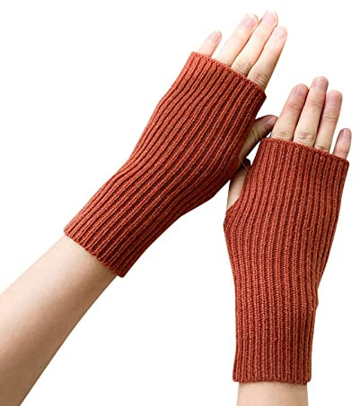 HANXIULIN Fingerlose Handschuhe Damen Strick Handstulpen Damen Armwärmer Handschuhe mit Daumenloch Strickhandschuhe Damen Armstulpen