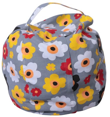Garneck Kids Stuffable Bean Bag Mit Sonnenblumenmuster Aufbewahrungstasche Für Spielzeug Kissen Und Decken Hochwertige Canvas-Materialien Für Mädchen Für Und Kinderzimmer