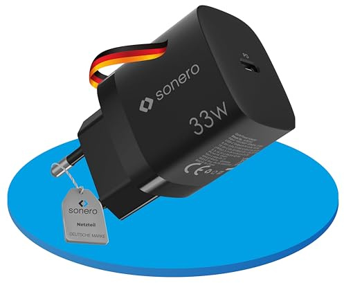 sonero USB-C-laddare, 1 x 20 watt USB-C-port, snabbladdare, USB-strömförsörjning, mobiltelefonladdare med automatisk laddningsströmavkänning, svart