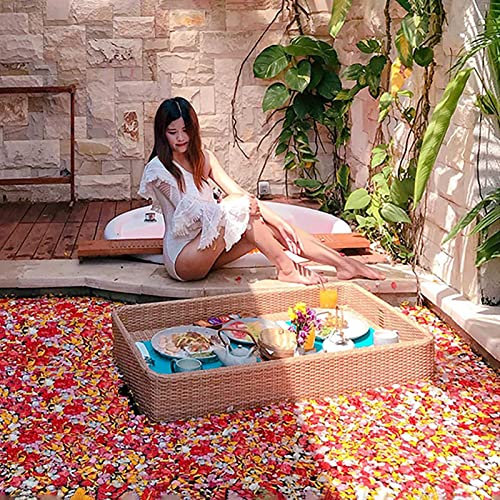 Floating Tray for Pool, 39.4in Rectangle Rattan Floating Tray, Swimming Pool Floats for Adults for Sandbars Spas Bath and Parties Wedding Photography Photo Shoot