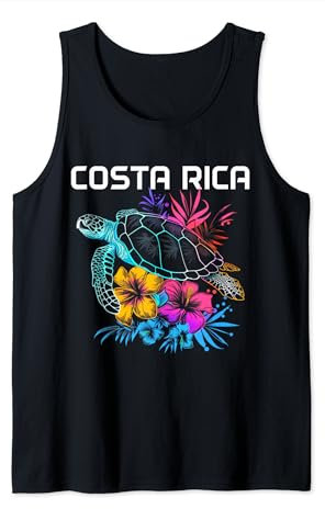 Costa Rica Meeresschildkröte Blumen Tauchen Surfer Souvenir Tank Top