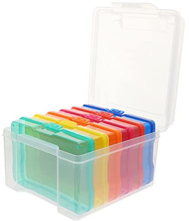 BELLIFFY Aufbewahrungsbox Für Fotos Innenhüllen Farbige Fotobox Zur Organisation Von Bastelmaterial Und Spielkarten