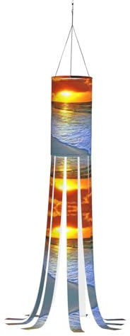 Windsack-Flagge für den Strand mit Sonnenuntergang, 101,6 cm, Halloween, Outdoor, hängende Windsack-Flagge, für Hof, Terrasse, Garten