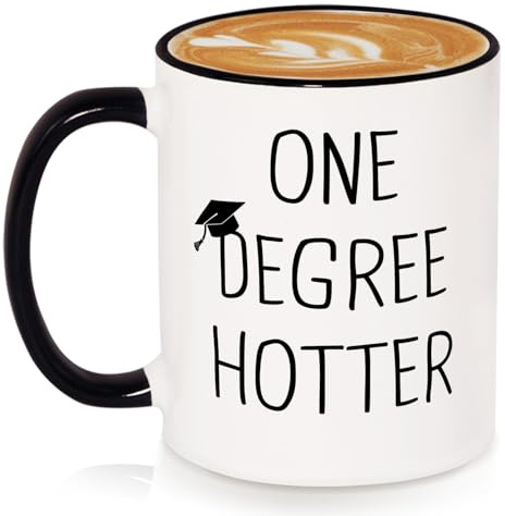 GoMelley Bachelor Geschenk, Abschluss Geschenk- One Degree Hotter Tasse | Master Abschluss Geschenk, Geschenke für bestandene Prüfung, Geschenk Doktortitel(11oz)