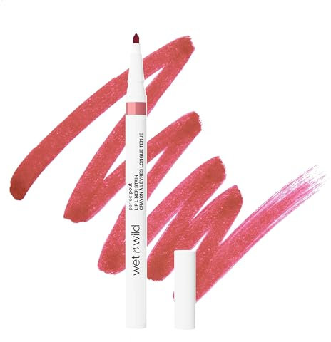 Wet n Wild Perfect Pout Lip Liner Stain, Perfilador de Labios a Prueba de Transferencia, Punta Afilada para una Alta Precisión y Lado Plano para Rellenar Fácilmente, Larga Duración, I'm Blushing