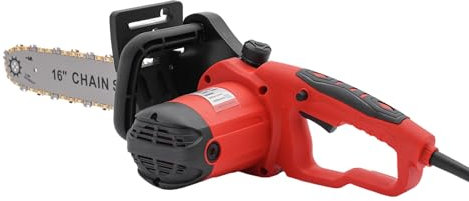 Sega a catena da 16 pollici, 2 KW Tutti in rame rosso motosega, 800 rpm Piccola sega elettrica con una finestra di olio visivo, l'uso di spray automatico per il taglio di una varietà di legno