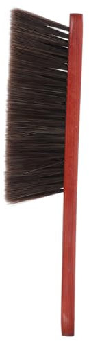 Levemolo Fireplace Brush Broom with Long Wooden Handle Brown Soft Bristle Hand Broom Ergonomically Designed Comfortable Grip Versatile Cleaning Tool for Fireplace and Sofa Dusting