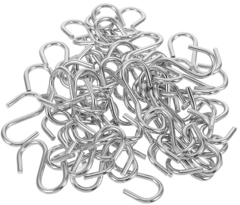 ULTECHNOVO Set mit 50 Mini-Metallhaken, S-Haken, dekorativ, für Basteln, Aufbewahrung, 5 cm, elektrolytische Oberfläche, Verwendung im Innen- und Außenbereich