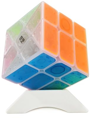 Oostifun ICY AMBER CUBE Windmill 2x3 Cubes Wheel Fenghuolun 2x3x3 Twisty Puzzle Irregular Smooth Cubes Puzzles Brain Teaser Puzzle Toys with One Cube Tripod(ICY Amber Color)