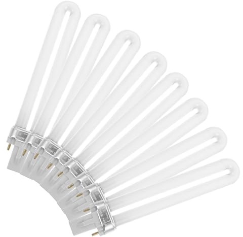 TOPPERFUN Tubo Luminoso per Manicure 9W, 8 Pezzi Lampada per Unghie UV, Luce Delicata Asciuga Rapidamente Gel e Smalto