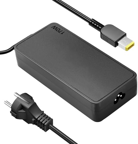 170W Lenov Caricatore Alimentatore - Alimentatore Classico con Connettore Quadrato Giallo per Workstation ThinkPad P53 P52 P73 e Alimentatore per Laptop Gaming Legion Y7000P Y720 (20V/8.5A)