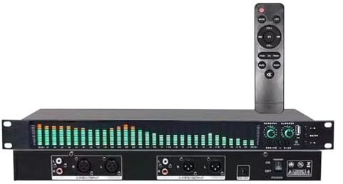 Ecualizador gráfico estéreo de 31 bandas con pantalla de espectro LED, 21 efectos preestablecidos, reducción automática de ruido, ajuste de bajo/medio/agudos, control remoto para estudio de grabación