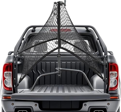 Generisch Gepäcknetz Kofferraum 120x120cm (ausziehbar bis 250x250cm) - Schwarzes PP-Ladungssicherungsnetz mit 4 Haken | Für SUV/Pickups | Elastisches Transportnetz (Einlagig)