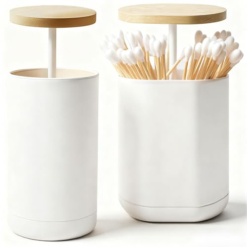 GZcaiyun Stk - Contenitore per batuffolo di cotone, dispenser per stuzzicadenti, pop-up, per batuffolo di cotone, per WC, toeletta, camera da letto, ufficio, 2 stili