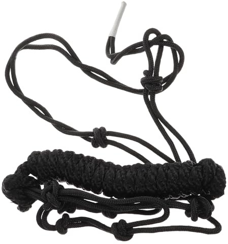 MAGICLULU Cabestro de Cuerda Trenzada para Equino Negro, Cabestro Portátil de Poliéster Resistente y Antidesgaste, Collar de Montar Multi-Nudo para Entrenamiento y Uso Ecuestre al Aire