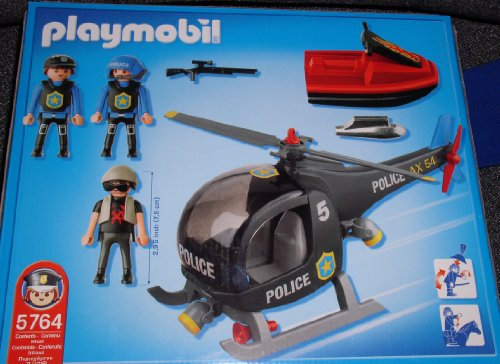 Playmobil 5764 Polizei Helicopter mit Jetski