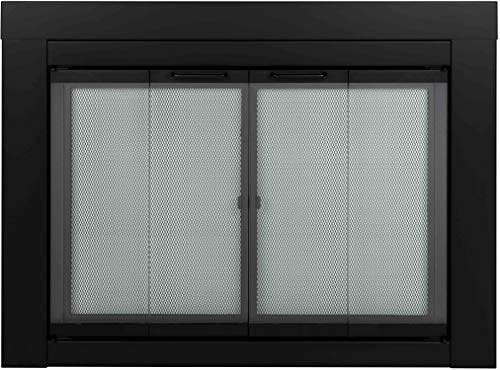 Pleasant Hearth Ascot Fireplace Glass Door - for Masonry Fireplaces, Small, Black, Model Number AT-1000