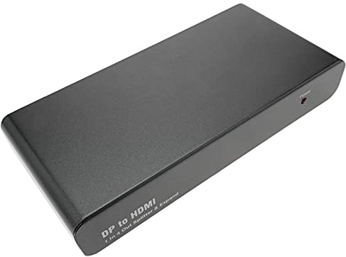 BeMatik - Adaptador de DisplayPort 1 x DP a 4 x HDMI con función de videowall de 4 puertos