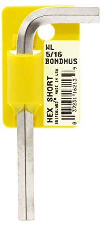 Bondhus/16213 5/40,6 cm Hex Spitze Schlüssel Innensechskantschlüssel mit briteguard Finish, markiert und Barcode, kurz Arm
