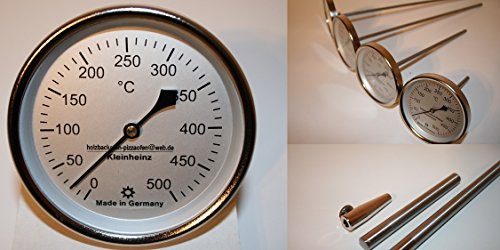 500°C Backofenthermometer Thermometer für Pizzaofen Holzbackofen 600 mm Schaftlänge incl. Führungshülse