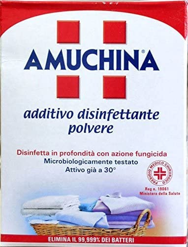12 x AMUCHINA tvättpulver desinfektionstillsats 500 g