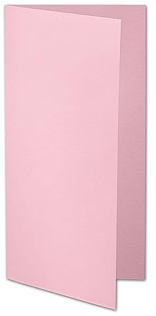 ARTOZ 50x DIN Lang Faltkarten - Rosa (Kirschblüte) gerippt 210 x 105 mm Klappkarten - Blanko Doppelkarte mit 220 g/m² edle Egoutteur-Rippung