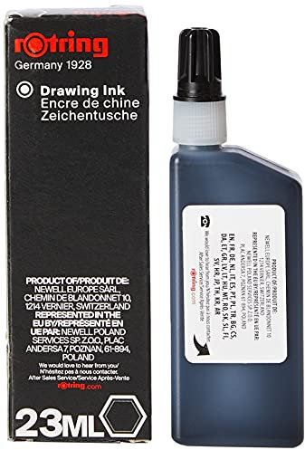 rOtring Isograph Bottled Liquid Ink | Black | 23 ml Fountain Pen Ink