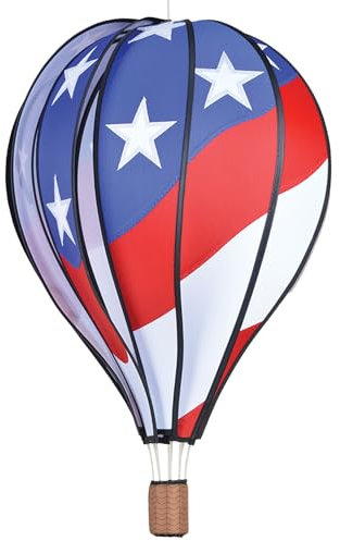 Hot Air Balloon Hanging Garden Spinner 22 - Vibrant Patriotic Design, Weather-Resistant Outdoor Decor, Durable & Lightweight for Patios, Yards, and Gardens - Eye-Catching Wind Spinner