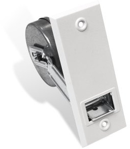jarolift Avvolgitore a Nastro in Entrata incl. Placca Copriavvolgitore in Plastica, Distanza tra i Fori: 104 mm, Bianco