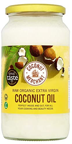 Coconut Merchant Organic Coconut Oil 1L | Extra Virgin, Raw, Cold Pressed, Unrefined | Ethically Sourced, Vegan, Ketogenic and 100% Natural | For Hair, Skin & Cooking | 1L