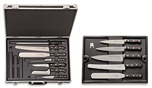 F. Dick Kochkoffer Bristol 12-teilig (Messer-Set mit Koffer, inkl. Kochmesser + Kochwerkzeug/Zubehör, Küchenmesser Serie Premier Plus + Superior, für Profi- und Hobbyköche) 81165000