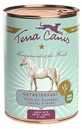 Terra Canis, cibo per cani a base di carne di cavallo senza cereali, 12 barattoli da 400 g
