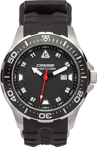 Cressi Manta Watch 100m Black Silver Case