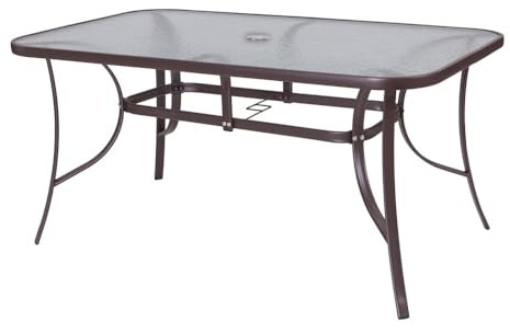 Lola Home - Mesa de jardín de Acero marrón para terraza y jardín al Aire Libre