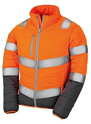 Result Safeguard Damen Warnjacke, leicht gepolstert (M) (Neonorange/Grau)