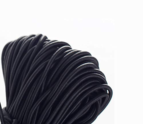 TUKA [100 m x 3mm] Elastische Schnur, Schmuckherstellung Perlenschnur, Elastic Seil Gummikordel Spule, Ideal für DIY, Outdoor, Kleidung, Handwerk, Armbänder, Halsketten usw. Schwarz, TKD5090-black
