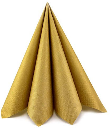 100 Stück | 40 cm Papierservietten GOLD Tissue Servietten einseitig 3-lagig Tischdekoration golden Tischdeko Deko Dinner Geburtstag Hochzeit Weihnachten
