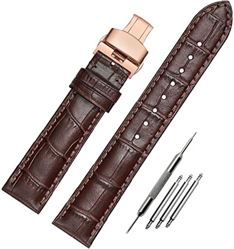 FOUUA Uhrenarmbänder Echtes Leder Uhrenarmbänder Alligator Geprägte Ersatz Faltschließe Armbänder 12 13 14 15 16 17 18 19 20 21 22 24mm