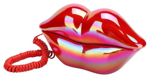 Dpofirs Festnetztelefon - Charmante Rote Lippen, Europäischer Stil, Multifunktional und Tragbar für Hotel und Zuhause