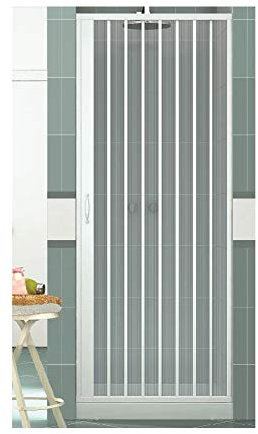 Easy Kit porta doccia pieghevole in PVC per nicchia, bianco, apertura laterale, larghezza 120 cm, altezza 185 cm