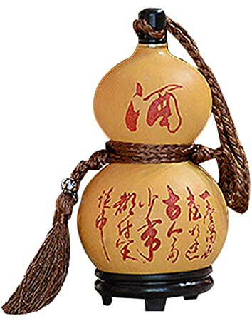 Cruche de Gourde Naturelle, Cruche Gourde de Vin Saké, Flacon de Hanche Facile à Nettoyer, Bouteille d'eau Vin de Grande Capacité, Gourde d'eau Et de Vin pour Camping,150ml