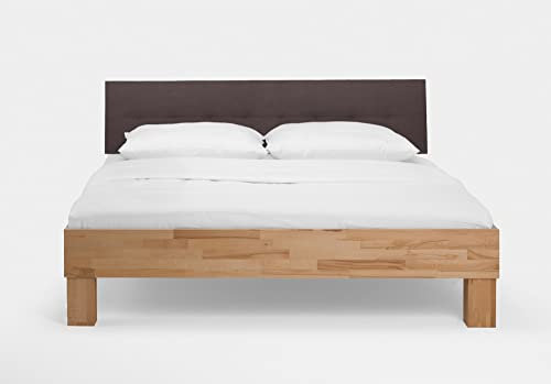 Massivholzbett Marcel m. schwarzen Kopfteil Bett Kernbuche geölt verschied. Größen DICO Holzbett Bettgestell Doppelbett Einzelbett Sondergröße Größe 200 x 220 cm