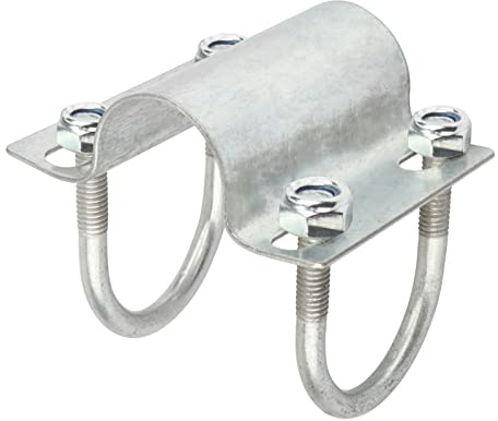 OTTFF 8 Pack U Bolt Cross Pipe Clamps, 1 x 1-3/8 OD Adjustable Grid Connector for Greenhouse Chain Link Fence, 1/8 Thick