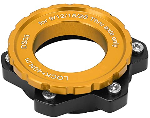 01 02 015 Centerlock Adapter, Aluminiumlegierung Fahrradzubehör Scheibenbremse Centerlock Adapter CNC-Bearbeitung für Mountainbike(Gold)