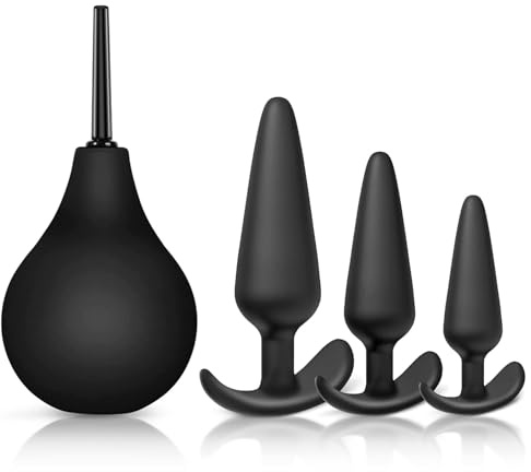 Poire de Lavement 224ml Amovibles - Poire à Lavement Intime avec 3 Accessoires, Poire Lavement Rectale Adulte pour Côlon et Intestins, Douches Anale et Vaginale en Silicone pour Homme et Femme