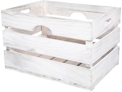 Wickerfield Large Wooden Storage Box, Wooden Crate with Handle, Apple Storage Trays, Storage Crates Display Boxes, Wood Crate (Extra Large)