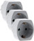 Zenitech Adaptateur M France/F SCHUKO (Allemagne, Espagne…) Blanc, Paquet de 3