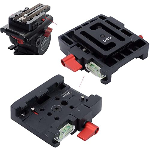iShoot Camera Quick Release Plate Converter Clamp Adapter Compatible with Manfrotto Gitzo ACE Series 50mm Plate & Sachtler FSB-6T/8T/10T/DV8 3+3/DV8 5+5/DV10 3+3/DV10 5+5 Tripod Fluid Head