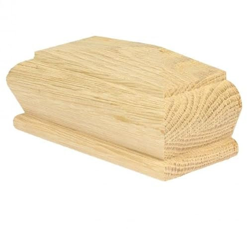 Oak Half Pyramid Newel Cap 120mm – Oak Half Stair Post Cap for 120 x 58mm Newel Posts – Unfinished Wood Staircase Cap - Jackson Woodturners